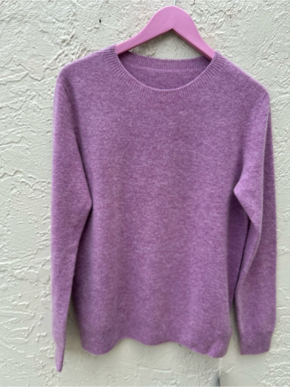 Chanyarn Women's 100% Merino Wool Sweate In Light Purple Size L